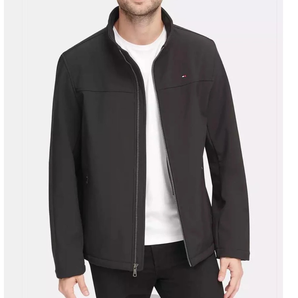Tommy Hilfiger Men's Soft-Shell Classic Zip-Front Jacket Large